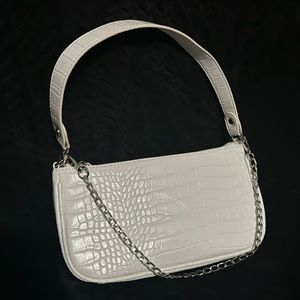 White Purse with Silver Chain